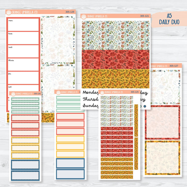 Hopeful | Rainbow Floral A5 Daily Duo Planner Kit Stickers | 305-121