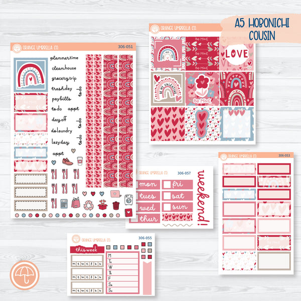 Lovestruck | Valentine's Day Hobonichi Cousin Planner Kit Stickers | 306-051
