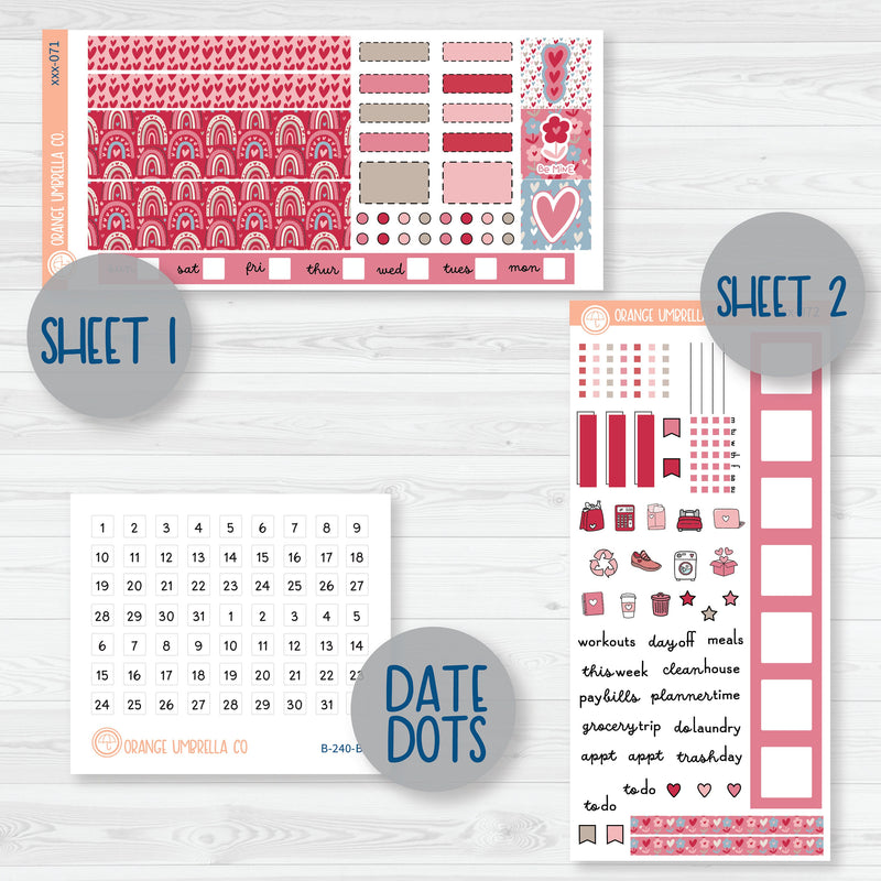 Lovestruck | Valentine's Day Hobonichi Weeks Planner Kit Stickers | 306-071