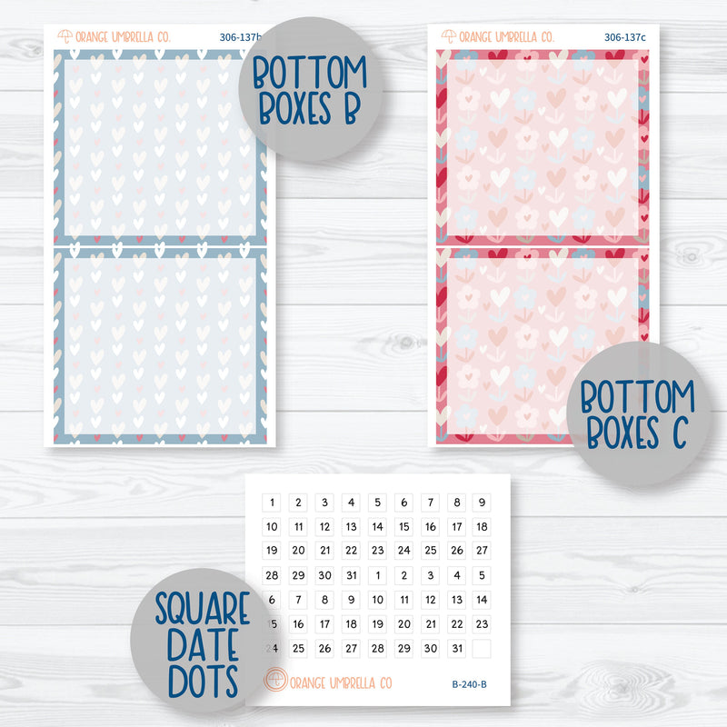 Lovestruck | Valentine's Day 7x9 Daily Duo Planner Kit Stickers | 306-131