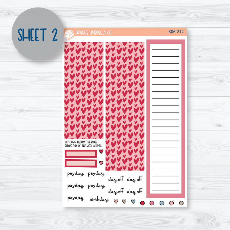 Lovestruck | February A5 Plum Monthly Planner Kit Stickers | 306-211
