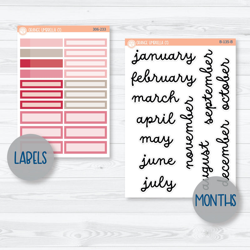 Lovestruck | February 8.5x11 Plum Monthly Planner Kit Stickers | 306-231