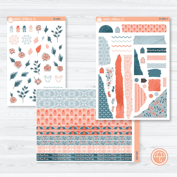 Just Breathe | Floral Kit Deco Journaling Planner Stickers | D-304