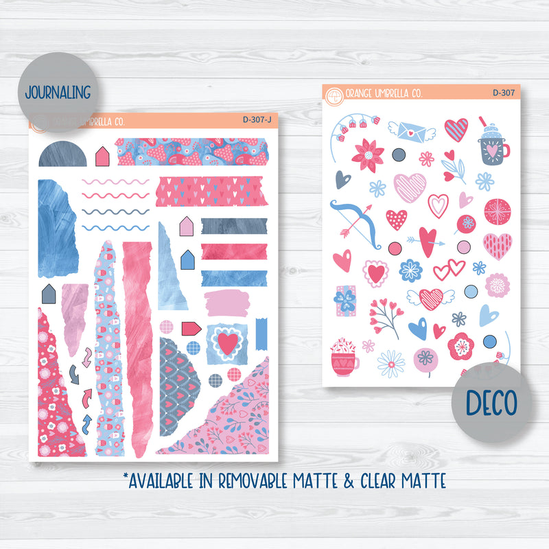 Flirty | Valentine's Day Kit Deco Journaling Planner Stickers | D-307