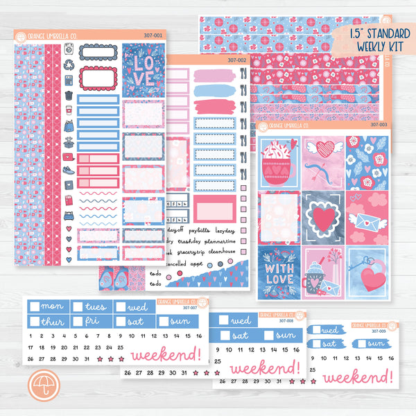 Flirty | Valentine's Day Weekly Planner Kit Stickers | 307-001