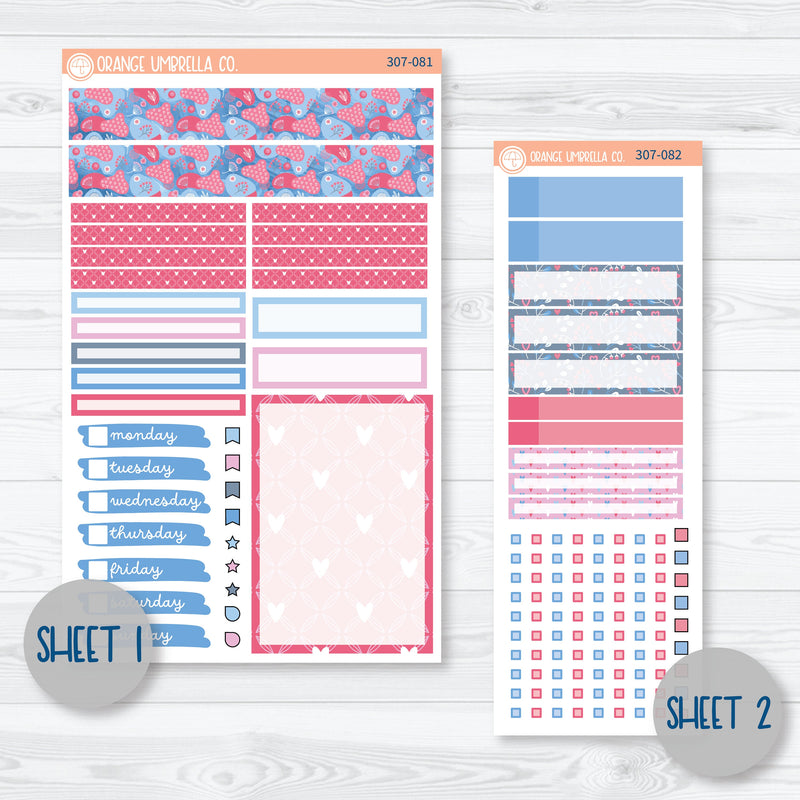 Flirty | February Compact Vertical Planner Kit Stickers for Erin Condren | 307-081
