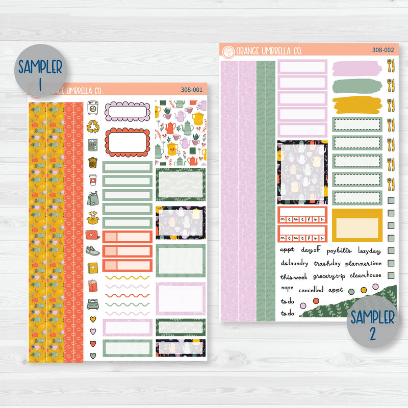 Exhale | Plant & Tea Weekly Planner Kit Stickers | 308-001