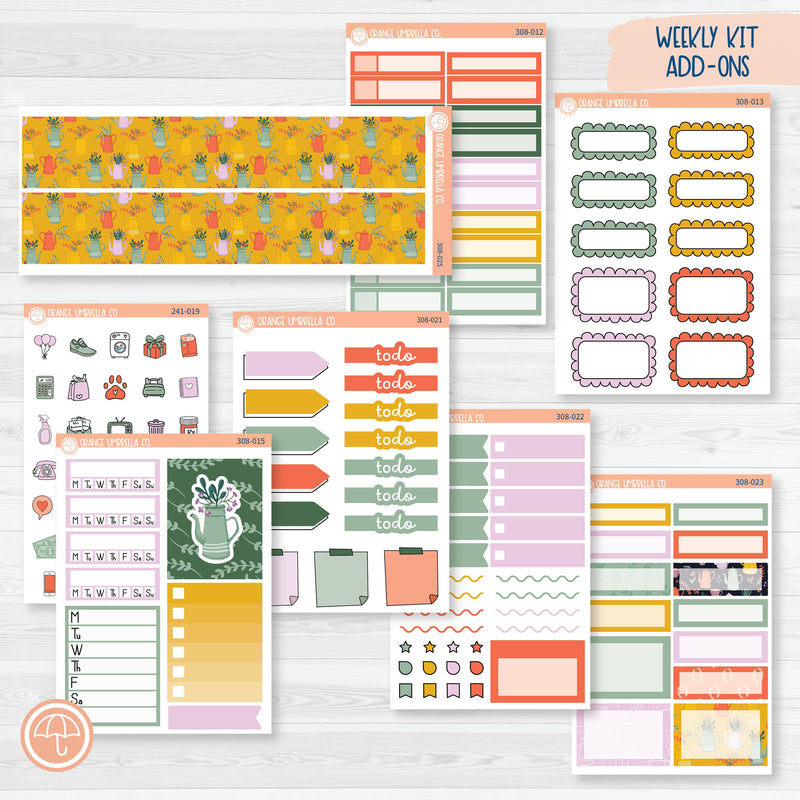 Exhale | Plant & Tea Weekly Add-On Planner Kit Stickers | 308-012