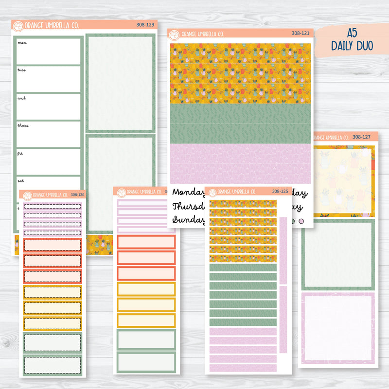 Exhale | Plant Botanical A5 Daily Duo Planner Kit Stickers | 308-121