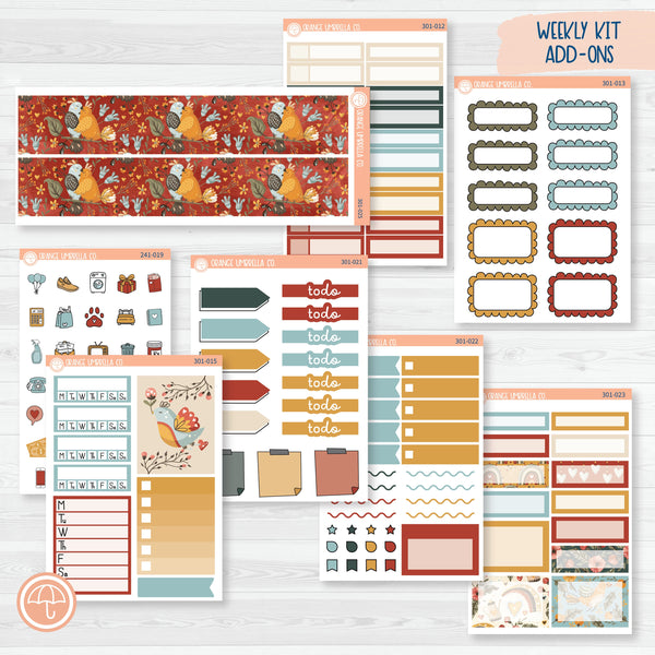 Tweetheart | February Weekly Add-On Planner Kit Stickers | 301-012