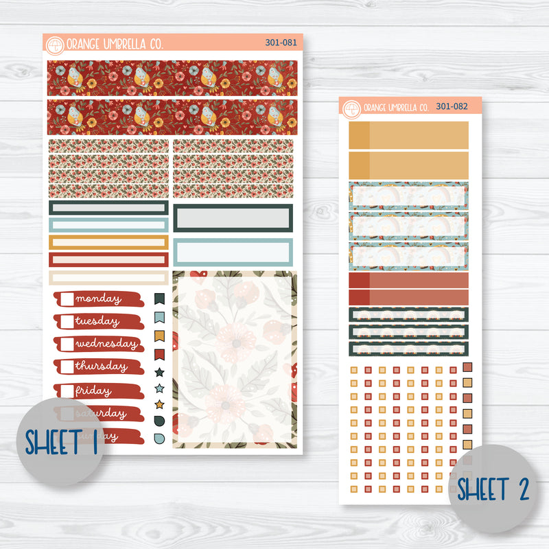 Tweetheart | February Compact Vertical Planner Kit Stickers for Erin Condren | 301-081
