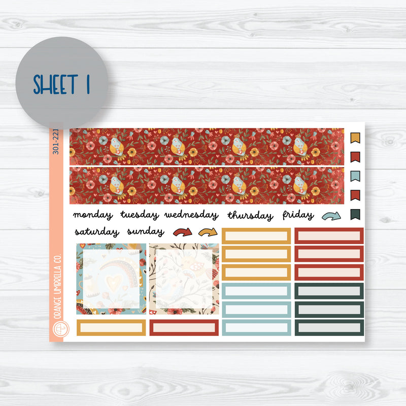 Tweetheart | February 7x9 Plum Monthly Planner Kit Stickers | 301-221