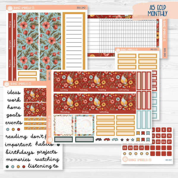 Tweetheart | February A5 EC Monthly & Dashboard Planner Kit Stickers | 301-241