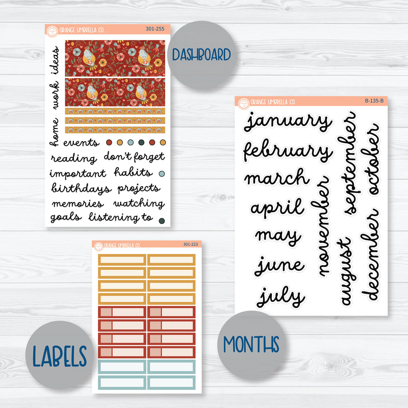 Tweetheart | February 7x9 ECLP Monthly & Dashboard Planner Kit Stickers | 301-251