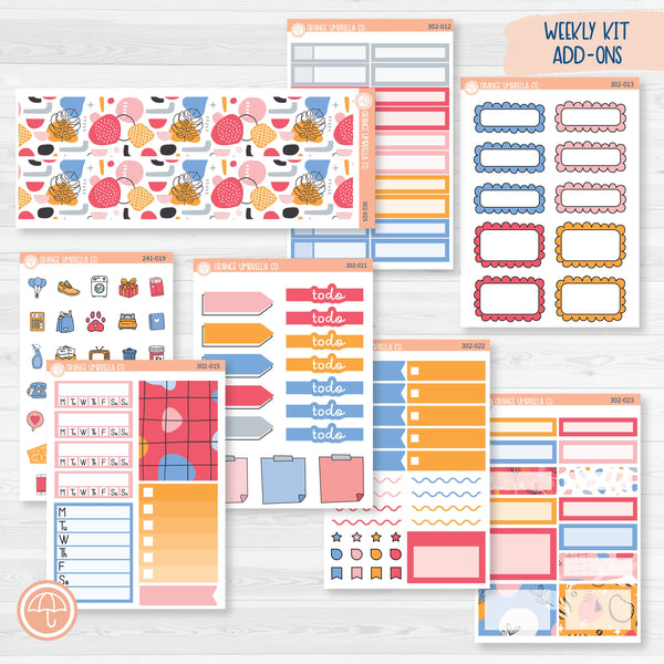 Amalie | Bright February Weekly Add-On Planner Kit Stickers | 302-012