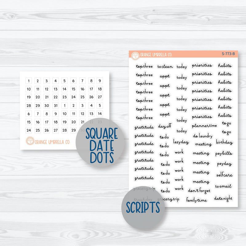 Amalie | Bright Colored 7x9 Plum Daily Planner Kit Stickers | 302-151