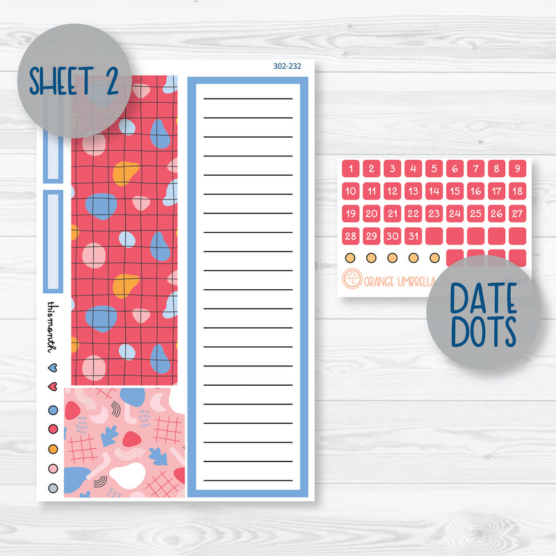 Amalie | Fun Bright 8.5x11 Plum Monthly Planner Kit Stickers | 302-231