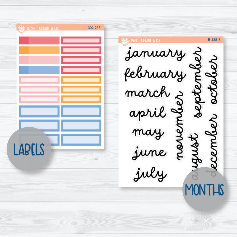 Amalie | Fun Bright 8.5x11 Plum Monthly Planner Kit Stickers | 302-231