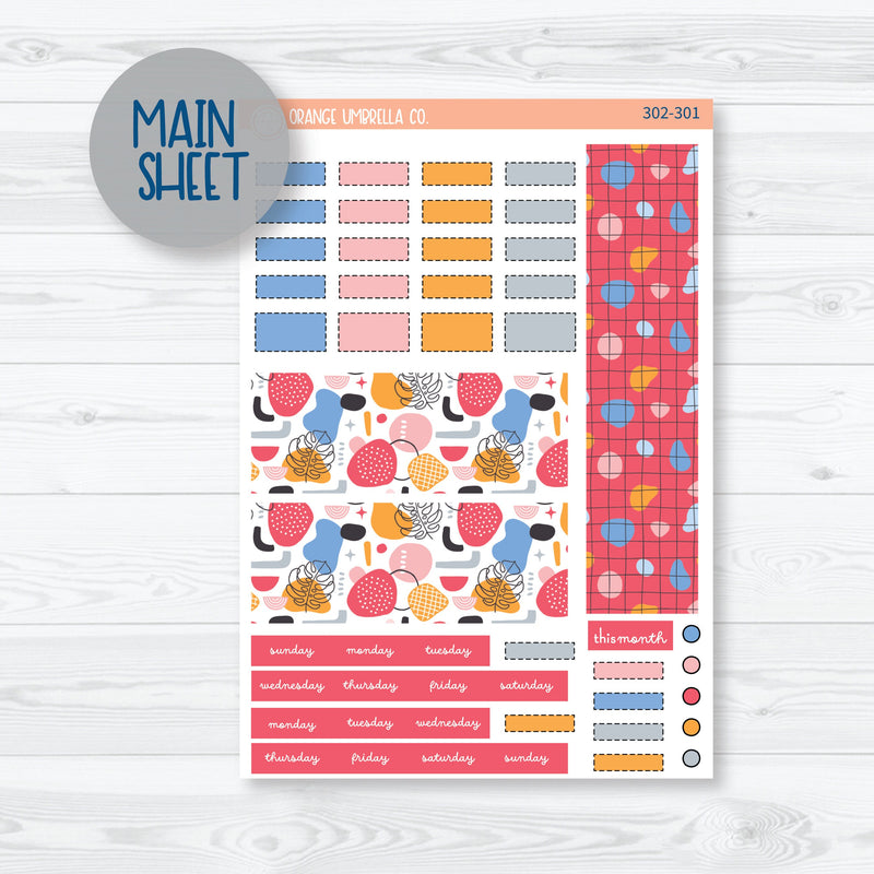 Amalie | Bright Hobonichi Weeks Monthly Planner Kit Stickers | 302-301