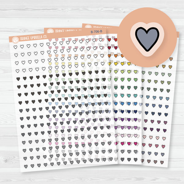 Tiny Heart Planner Stickers from Kits, Clear Matte