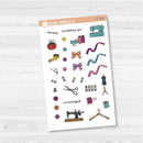 Sewing Deco | Hand Doodled Planner Stickers | C-333-334