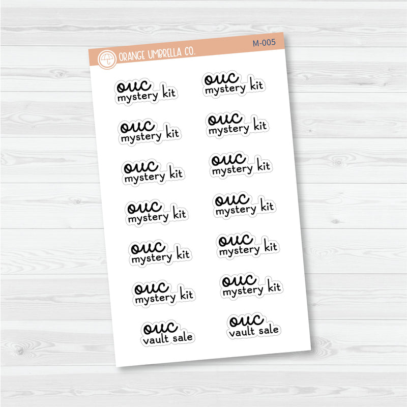 OUC Release Schedule | Mystery Kit | Happy Mail Planner Stickers | M-001-005