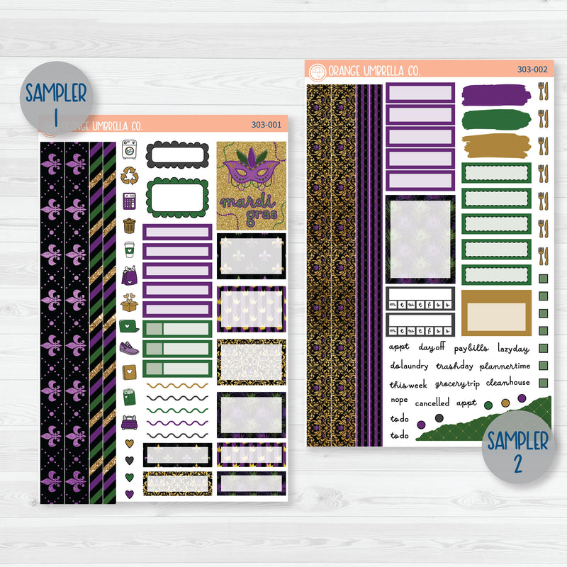 Party Gras | Mardi Gras Weekly Planner Kit Stickers | 303-001