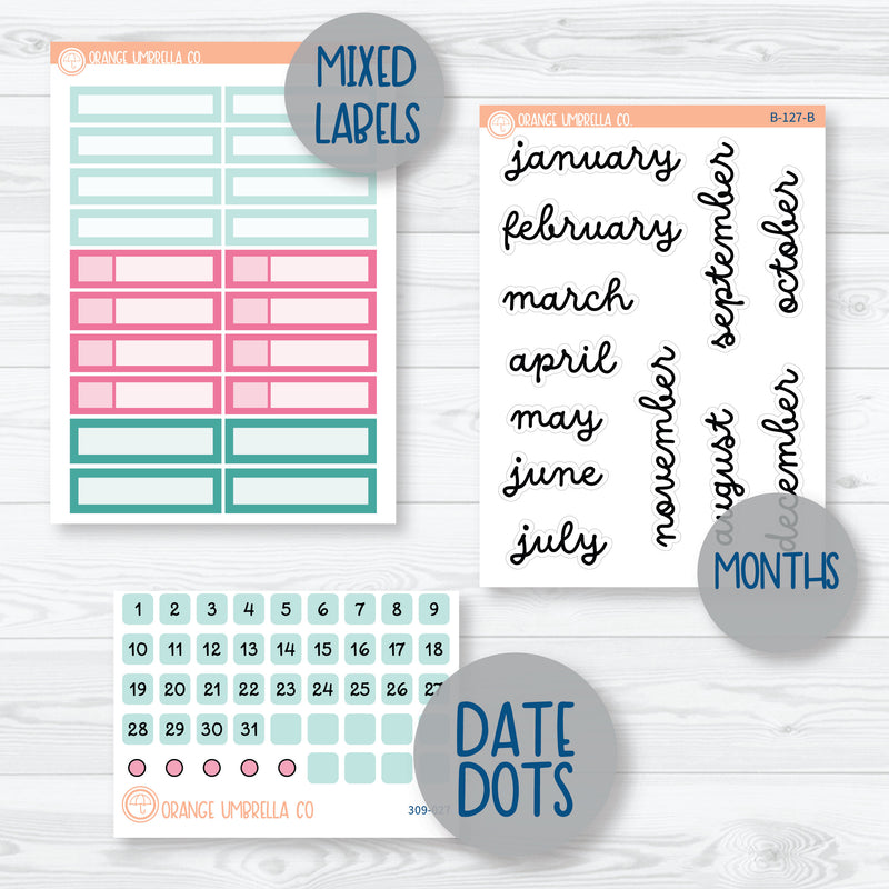 Donuts 7x9 Plum Monthly Planner Kit Stickers | 309-221