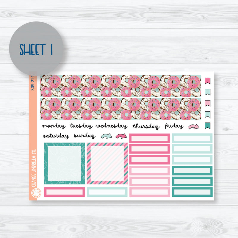 Donuts 7x9 Plum Monthly Planner Kit Stickers | 309-221