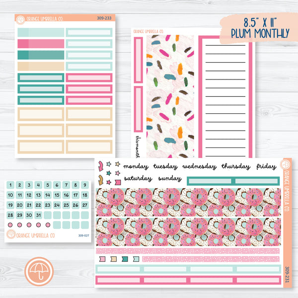 Donuts 8.5x11 Plum Monthly Planner Kit Stickers | 309-231