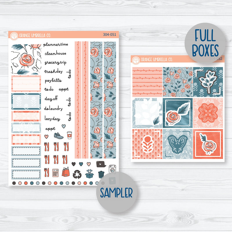 Just Breathe | Floral Hobonichi Cousin Planner Kit Stickers | 304-051