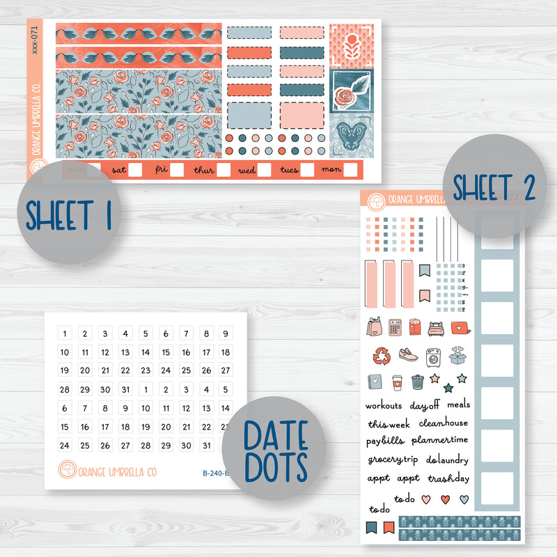 Just Breathe | Floral Hobonichi Weeks Planner Kit Stickers | 304-071