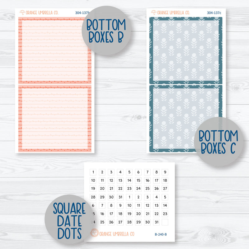 Just Breathe | Floral 7x9 Daily Duo Planner Kit Stickers | 304-131