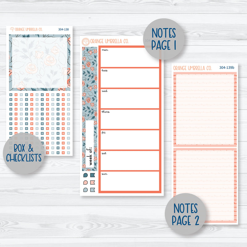 Just Breathe | Floral 7x9 Daily Duo Planner Kit Stickers | 304-131
