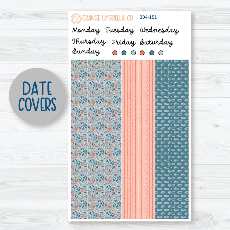 Just Breathe | Floral 7x9 Plum Daily Planner Kit Stickers | 304-151