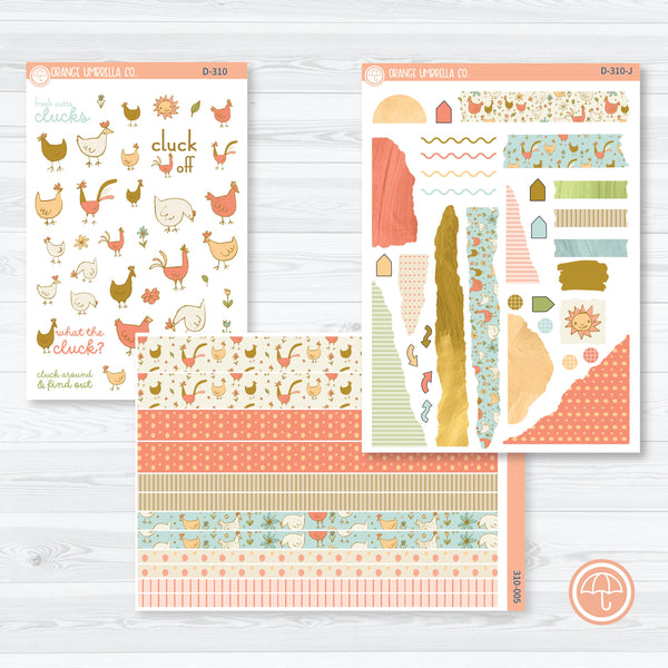 Fresh Out of Clucks | Sassy Chicken Kit Deco Journaling Planner Stickers | D-310
