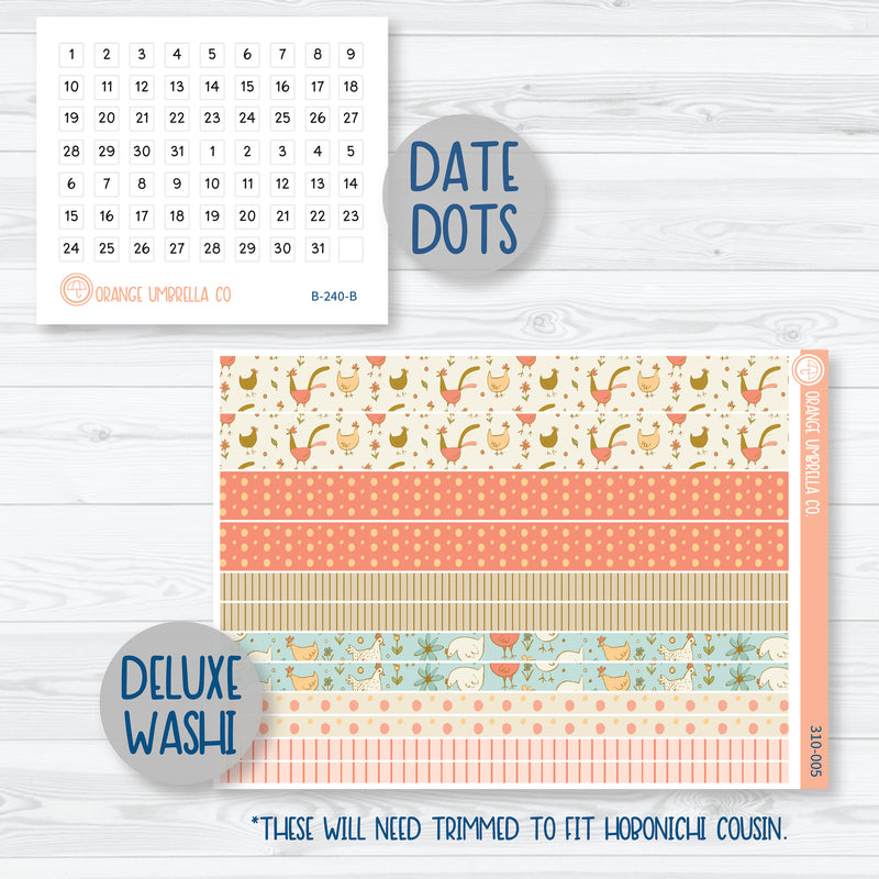 Spring Chicken Kit | Fresh Outta Clucks | Hobonichi Cousin Planner Kit Stickers | 310-051