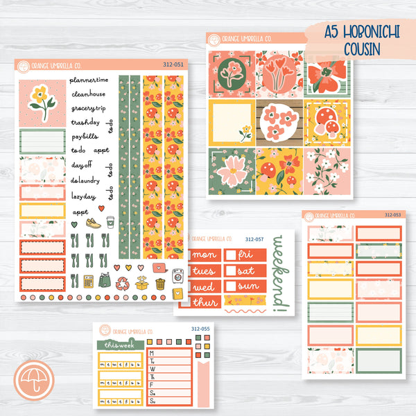 Handpicked Bouquet | Spring Floral Hobonichi Cousin Planner Kit Stickers | 312-051