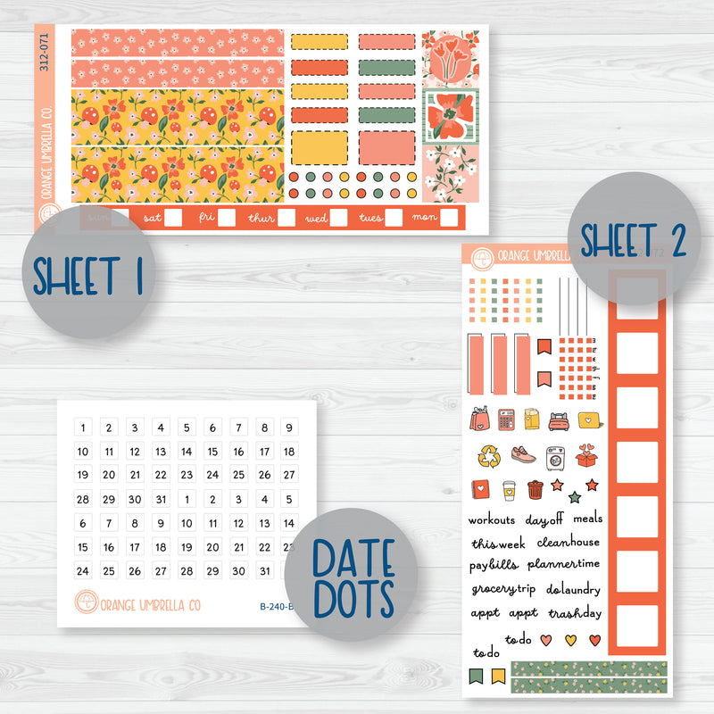Handpicked Bouquet | Sping Hobonichi Weeks Planner Kit Stickers | 312-071