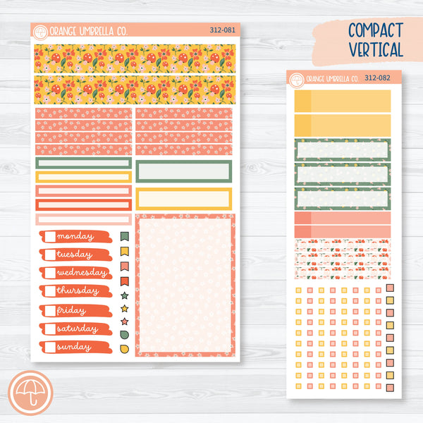Handpicked Bouquet | Spring Floral Compact Vertical Planner Kit Stickers for Erin Condren | 312-081