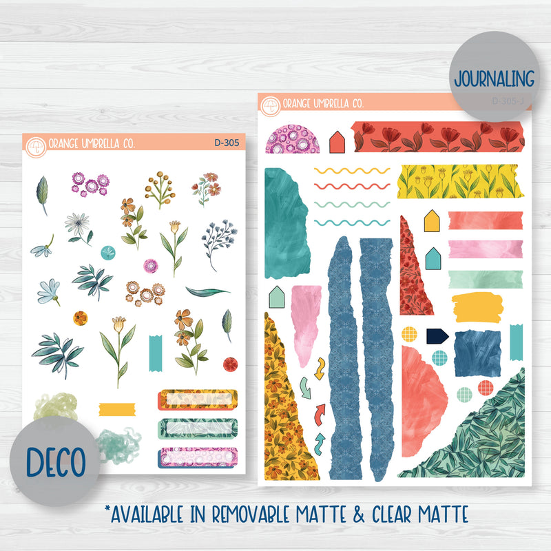 Hopeful | Floral Rainbow Weekly Planner Kit Stickers | 305-001