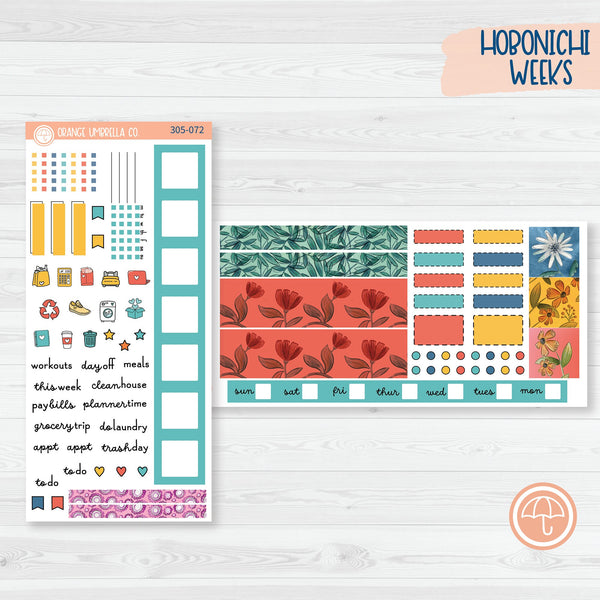 Hopeful | Rainbow Flower Hobonichi Weeks Planner Kit Stickers | 305-071
