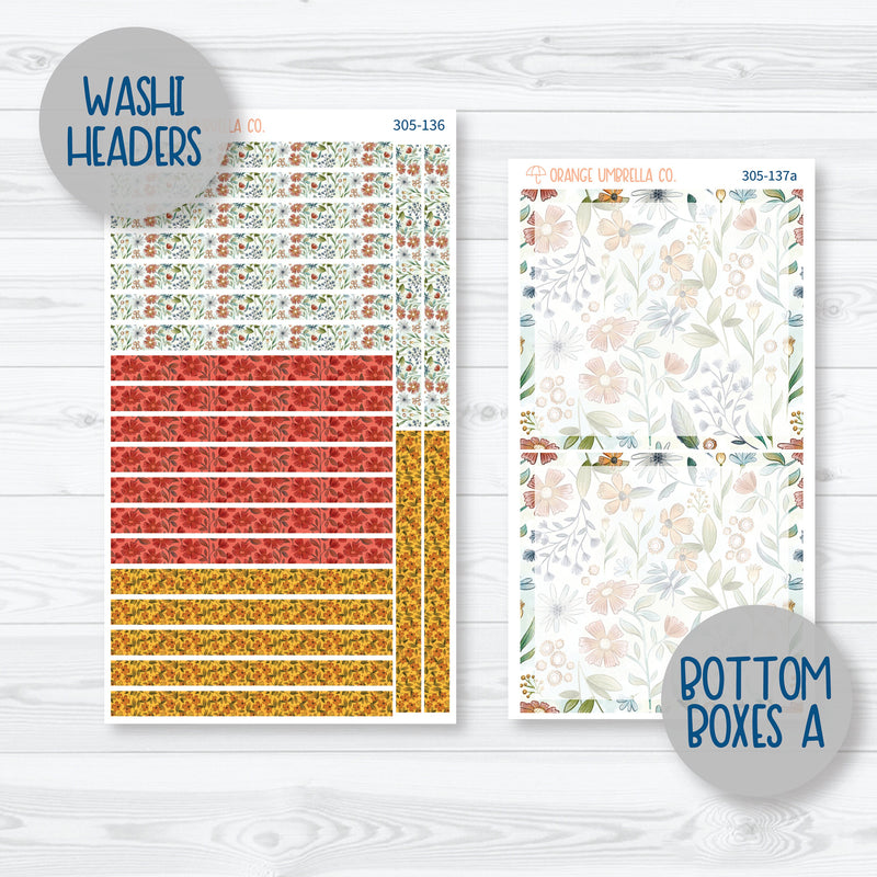 Hopeful | Floral Rainbow 7x9 Daily Duo Planner Kit Stickers | 305-131