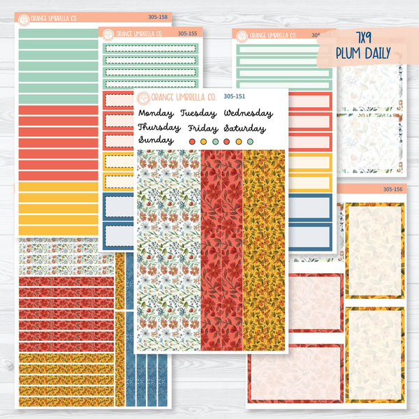Hopeful | Floral Rainbow 7x9 Plum Daily Planner Kit Stickers | 305-151