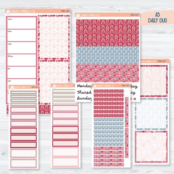 Lovestruck | Valentine's Day A5 Daily Duo Planner Kit Stickers | 306-121