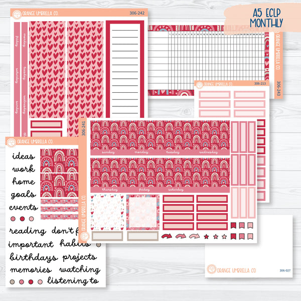 Lovestruck | February A5 EC Monthly & Dashboard Planner Kit Stickers | 306-241