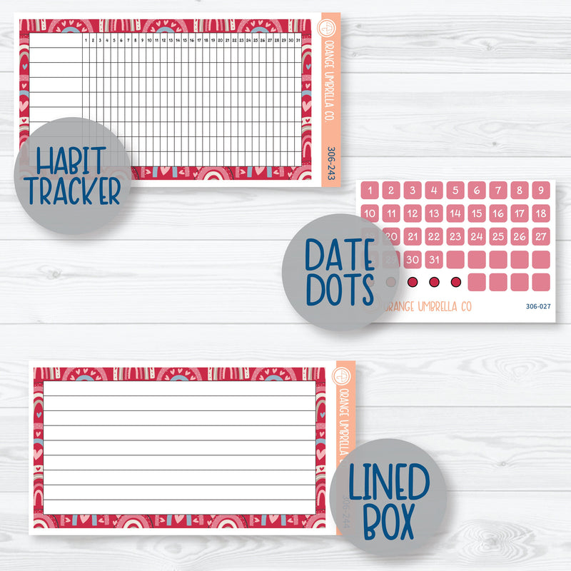 Lovestruck | February A5 EC Monthly & Dashboard Planner Kit Stickers | 306-241