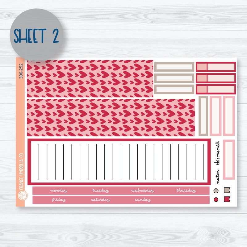 Lovestruck | February 7x9 ECLP Monthly & Dashboard Planner Kit Stickers | 306-251