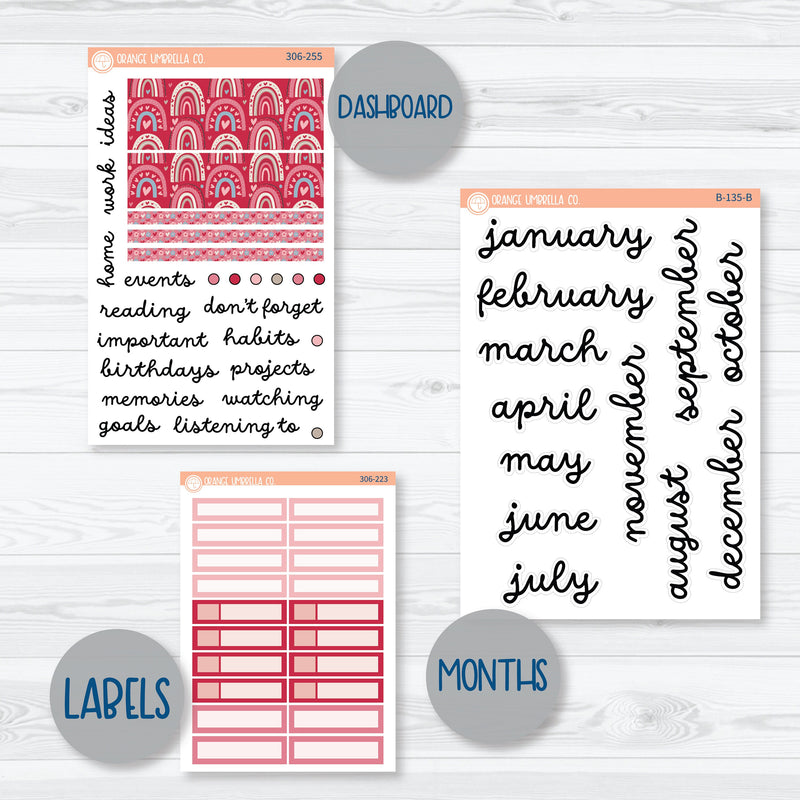 Lovestruck | February 7x9 ECLP Monthly & Dashboard Planner Kit Stickers | 306-251