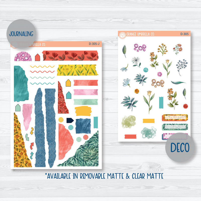 Hopeful | Floral Rainbow Kit Deco Journaling Planner Stickers | D-305